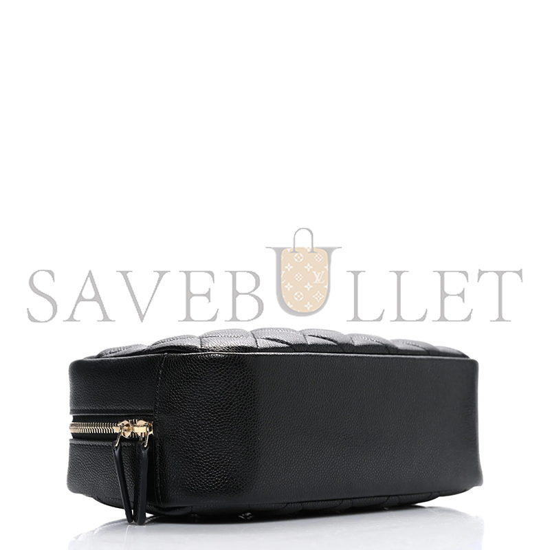 Ch**el caviar quilted pouch cosmetic case gold hardware (18.5*11*6cm)